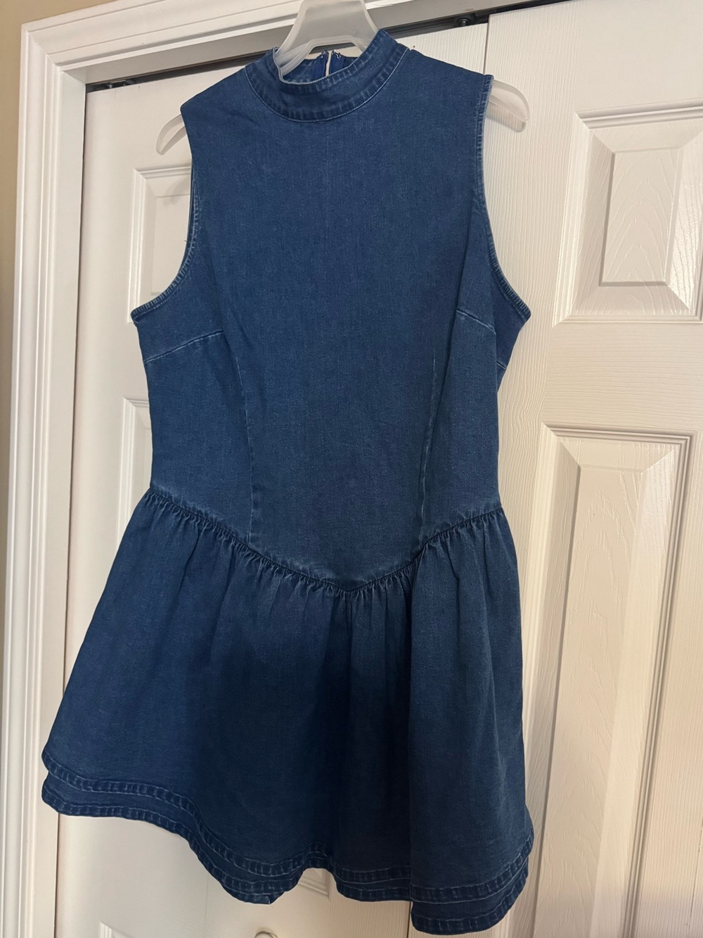 Sleeveless Dark Denim buble Dress